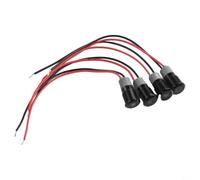 Luz de señal LED de 12 mm, IP67, resistente al agua, para tractor, carcasa de cobre, 12 mm, lacado negro, 12 mm, para coche, camión, barco, CC 12 V-24 V, lámpara indicadora LED de 12 mm, montaje