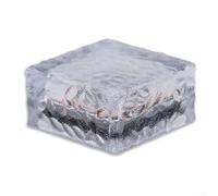 Luz de suelo cuadrada de vidrio alimentada por energía solar para jardín, patio y patio, paquete de 4, 3.85 pulgadas, LED cálido/blanco/de color, funcionamiento automático del anochecer al amanecer