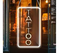 Luz de tatuaje de neón, letrero de neón acrílico LED para tienda de tatuajes, decoración de pared, reutilizable y regulable, regalos de tatuajes para amantes de los tatuajes, decoración de tatuajes