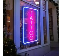 Luz de tatuaje de neón, letrero de neón acrílico LED para tienda de tatuajes, decoración de pared, reutilizable y regulable, regalos de tatuajes para amantes de los tatuajes, decoración de tatuajes