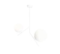Luz De Techo Blanca H: 70 cm E14 + E27 Vidrio Metal Cocina Sala
