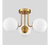 Luz de Techo cepillada con Tono de Vidrio Global Semi Flush Mount Lightsing para el Pastor del vestíbulo del Comedor Sputnik Chandeliers