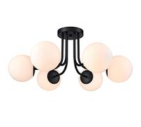 Luz de Techo cepillada con Tono de Vidrio Global Semi Flush Mount Lightsing para el Pastor del vestíbulo del Comedor Sputnik Chandeliers