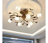 Luz de techo de flor americana Pastoral francesa Creativa Sala de estar Comedor Dormitorio Tienda de ropa villana Decoración LED para el hogar Lámpara colgante (A 8 luces 1PCS)