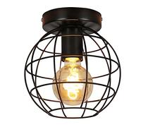 Luz de Techo Industrial: iluminación rústica basada en el Alambre de Granja de Montura Negra Semi Descarga de Granja para el Pasillo de la Sala de lavandería de la Sala del Comedor del Dormitorio