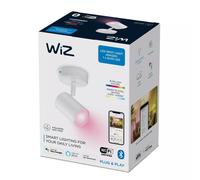Luz de techo inteligente LED WiZ IMAGEO, 1 foco ajustable, 4.9W, 345lm, Wi-Fi/Bluetooth, regulable, 2200K-6500K, metal blanco