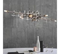 Luz de techo, Lámparas colgantes geométricas de decoración moderna, luces LED for interiores, lámparas araña for, techo, comedor, cocina, lámpara colgante Island(Gray,COLD WHITE_L 150CM)