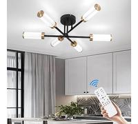 Luz de Techo LED de Tubo Alimentar con lámpara de Techo LED de 6 Luces, lámpara de lámpara de Sputnik, luz de Techo de Montaje Semi Descarga para la Sala de Estar Dormitorio de baño - 23 W Negro