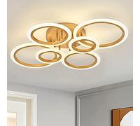 Luz de techo LED dorada, 6 pétalos 72W 6400LM, iluminación decorativa de interior para dormitorio, cocina y sala de estar
