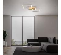 Luz De Techo LED Dorado-Marrón 77x37cm 30W Cálido Ajustable 3 Niveles Regulable
