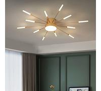 Luz de techo LED moderna 12 + 1 cabezas Luz de techo semiempotrada Candelabros dorados Iluminación de techo para dormitorio Sala de estar Cocina Comedor Restaurante