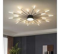 Luz de techo LED moderna 20 + 1 cabezas Candelabros negros semiempotrados Iluminación de techo para dormitorio Sala de estar Cocina Comedor Restaurante