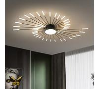 Luz de techo LED moderna 42 + 1 cabezas Candelabros negros semiempotrados Iluminación de techo para dormitorio Sala de estar Cocina Comedor Restaurante