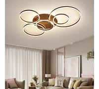 Luz de techo LED moderna, lámpara de techo de control remoto, luces colgantes de techo de lámpara, geometría de oro redondo y montura de descarga de pescado blanco compatible con dormitorio de sala