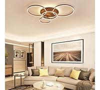 Luz de techo LED moderna, lámpara de techo de control remoto, luces colgantes de techo de lámpara, geometría de oro redondo y montura de descarga de pescado blanco compatible con dormitorio de sala