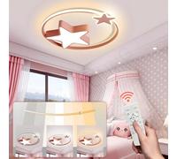 Luz De Techo LED Rosa | Lámpara Infantil Redonda Moderna | Star Starry Sky Niños Luz | Ø55cm 48W | Regulable Con Control Remoto 2700K-6500K | Habitación Infantil Niños Niñas De Techo Dormitorio