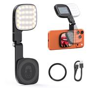 Luz De TeléFono con Espejo, Luz MagnéTica Selfies | Luz selfie regulable en brillo de color, Mini Soporte Led TeléFono Escritorio, para Directos En Vivo Y Maquillaje