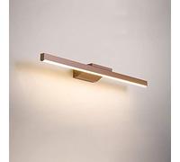 Luz de Tocador Led Marrón de Metal para Baño, Lámpara de Pared con Espejo Frontal para Maquillaje Y Iluminación Sobre Espejo/40Cm