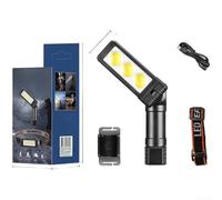 Luz de trabajo ajustable con doble LED y reflector COB, operación de manos de base magnética, recargable, múltiples modos de brillo y temperatura de color (BL-5306)