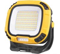 Luz de trabajo COB recargable, lámpara de camping LED portátil con base magnética, linterna de tienda de campaña al aire libre de 4 modos para reparación de automóviles (amarillo)