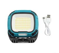 Luz de trabajo COB recargable, linterna LED portátil para acampar con base magnética y gancho, linterna exterior de 4 modos para reparación de automóviles, amarillo (azul)