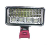 Luz de trabajo de 18 V para Einhell con 57 bombillas LED, linterna recargable, iluminación portátil para el lugar de trabajo, lámpara de construcción al aire libre, luz de trabajo alimentada por