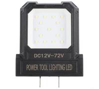 Luz de trabajo LED de 12-72V para baterías de herramientas eléctricas, Lámpara de inspección de alto rendimiento de 14W con enchufe ajustable de 19-41 mm, iluminación de inundación portátil compacta
