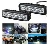 Luz de trabajo LED de 12 V CC, foco reflector de 800 lm, 6500 K-7500 K, faro delantero LED de 18 W,