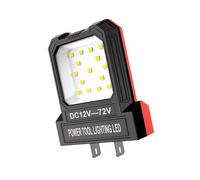 Luz de trabajo LED de 550 lm con enchufe ajustable para 12-72 V, color rojo | Con conector ajustable para baterías de litio de 12 a 72 V, linternas de tamaño de bolsillo, luz de trabajo LED inalámbrica