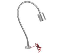 Luz de Trabajo LED de Cuello de Cisne Ajustable de 360°, Accesorio de Iluminación for Maquinaria Industrial de 3W 24V, Equipado con Base de Montaje con Tornillo