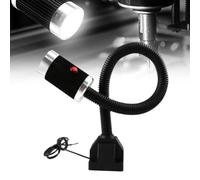 Luz de Trabajo LED Flexible de Cuello de Cisne, Luz De Trabajo Portátil con Base Magnética, Impermeable 360° Ajustable, Iluminación de Torno y Banco de Trabajo(Switch magnet,9W 24~36V)