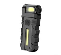 Luz de trabajo LED giratoria de 180 grados, base magnética, COB LED, recargable, portátil, cabeza ajustable para mantenimiento de motor, reparación de cableado, ABS negro compacto (1 unidad)