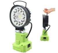 Luz de Trabajo LED Inalámbrica Compatible con Ryobi 18V ONE+ Batería 5000LM 36W Linterna Super Brillante Luz de Inundación Portátil con 2 Modos de Iluminación y Cabezal Ajustable