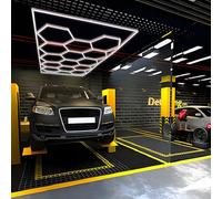 Luz De Trabajo LED para Garaje, Luz LED De Panal para Detallado De Vehículos, Blanco Puro De 6500 K, Lámpara De Taller Brillante para Lavados De Autos, Talleres De Reparación Red