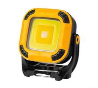 Luz de trabajo LED portátil compacta con base magnética, batería recargable de 1200 mAh, trípode listo para reparaciones, camping, pesca nocturna y más (amarillo)