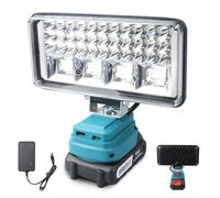 Luz de Trabajo LED Portátil con Batería y Cable de Carga, Luz de Trabajo con Puerto de Carga USB y Tipo C, Foco LED Brillante para Reparación de Automóviles Senderismo Trabajo Acampadas