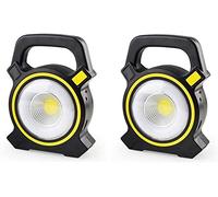 Luz de trabajo LED recargable, foco LED portátil de 30 W, linterna solar recargable, 2 modos regulables, IP65 impermeable, luz de inundación para exteriores para viajes en coche, camping, pe