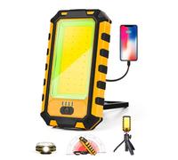 Luz de trabajo magnética recargable LED 40 W 1500 lúmenes, gancho colgante 4 modos de iluminación, iluminación en el lugar de trabajo para reparación de automóviles, camping, caza y huracanes