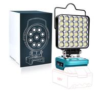Luz de trabajo mejorada para batería Makita de 18 V, 72 W 6800 lm, reflector inalámbrico portátil con puerto de carga rápida USB y tipo C para herramientas Makita, foco LED para camping, pesca, taller