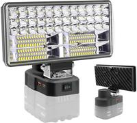 Luz de trabajo negra compatible con batería RYOBI de 18 V, 6000 lm, 40 W, luz LED inalámbrica para exteriores, para senderismo, coche, campamento, garaje, iluminación esmeralda