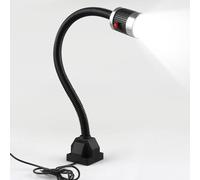 Luz de Trabajo Portátil con Base Magnética, Luz LED de Cuello de Cisne Flexible Impermeable, Ajustable A 360°, for Torno, Taladradora e Iluminación(Switch magnet,9W 24~36V)