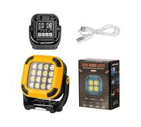 Luz De Trabajo Recargable, Luz De Trabajo Magnética Compacta A Pilas, Iluminación Portátil Multiusos De Seguridad Para Debajo De Muebles Viajes Armarios Senderismo Camping