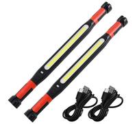 Luz de trabajo recargable magnética, barra de luz de trabajo debajo del capó de 2 piezas con 3 modos de iluminación para inspección de taller de garaje de reparación de automóviles mecánicos