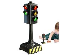 Luz de tráfico en el aula: señal de cruce de peatones LED con luces y sonido realistas | Modelo de juguete de control de tráfico de seguridad, juego de juego de semáforo peatonal para niños, ayuda par