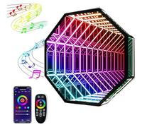 Luz de túnel de espejo 3D con efectos RGB y control de sonido, efecto espejo infinito para hogar y bar, experiencia visual que reduce el estrés