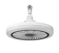 Luz de ventilador de techo de bajo consumo con bombilla de rosca E27 y control remoto para un ajuste cómodo de brillo (negro)