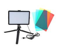 Luz de vídeo LED USB, regulable, 2700-6000 K, trípode pequeño opcional y filtro de color para fotografía y streaming, luz fotográfica regulable