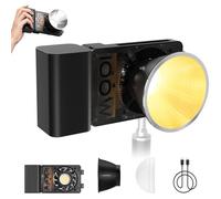 Luz de Video, ZHIYUN CINEPEER CX100 [Oficial] 100W COB Video Light, 4500mAh | 3840Lux, 2700-6500K, TLCI 97+ CRI 96+, Regulable, Luz Portátil con Reflector, Domo de Difusión para Iluminación, Fotografía