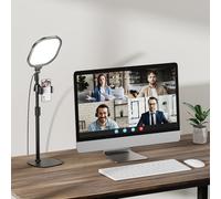 Luz de videoconferencia con zoom para computadora portátil, luz de computadora de 15 W para zoom y reuniones videollamadas en vivo, luz de cámara web con memoria y sincronización CRI>95