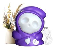 Luz Decorativa De Halloween | Lámpara Fantasma de Silicona Recargable con Regulador de Luz,Decoración Iluminada Festiva de Halloween para Niños para Mesita de Noche Baño Dormitorio Sala de Estar